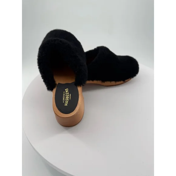 Swedish Hasbeens Fluff Genuine Shearling Clog Size 7US/37EU New without Box - Picture 7 of 14